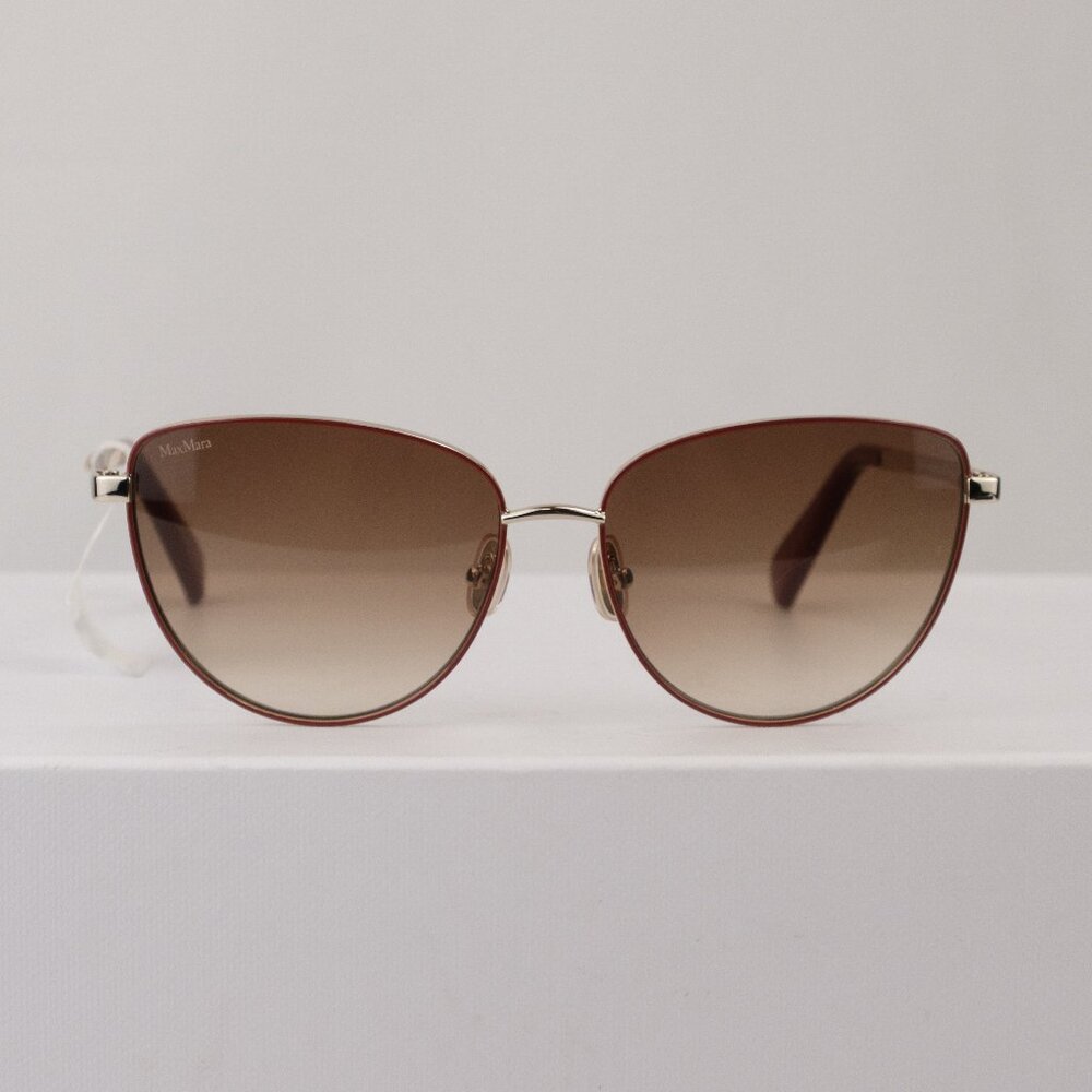 MaxMara Cateye MM0052 Sunglasses, Gold/Red